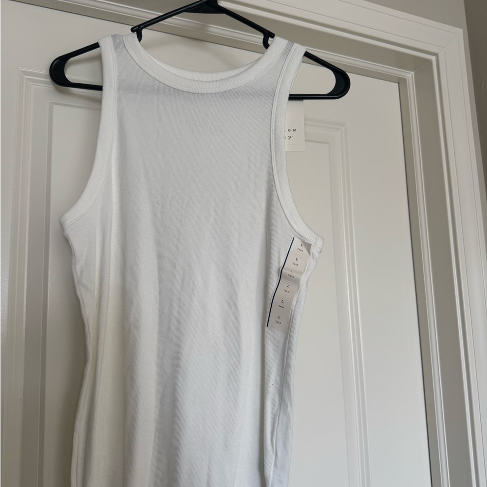 Classic White Ribbed Tank Top